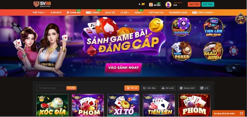 Tham gia cổng game đổi thưởng đẳng cấp SV88